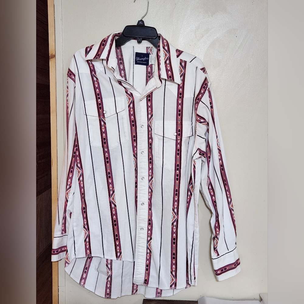 Men's Western Pearl Snap Shirt Size Large